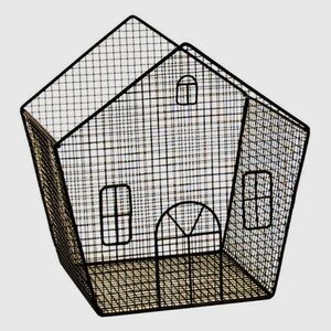 Black Wire House-Shaped Basket